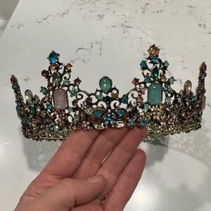 Elegant Multicolor Jeweled Wedding Tiara